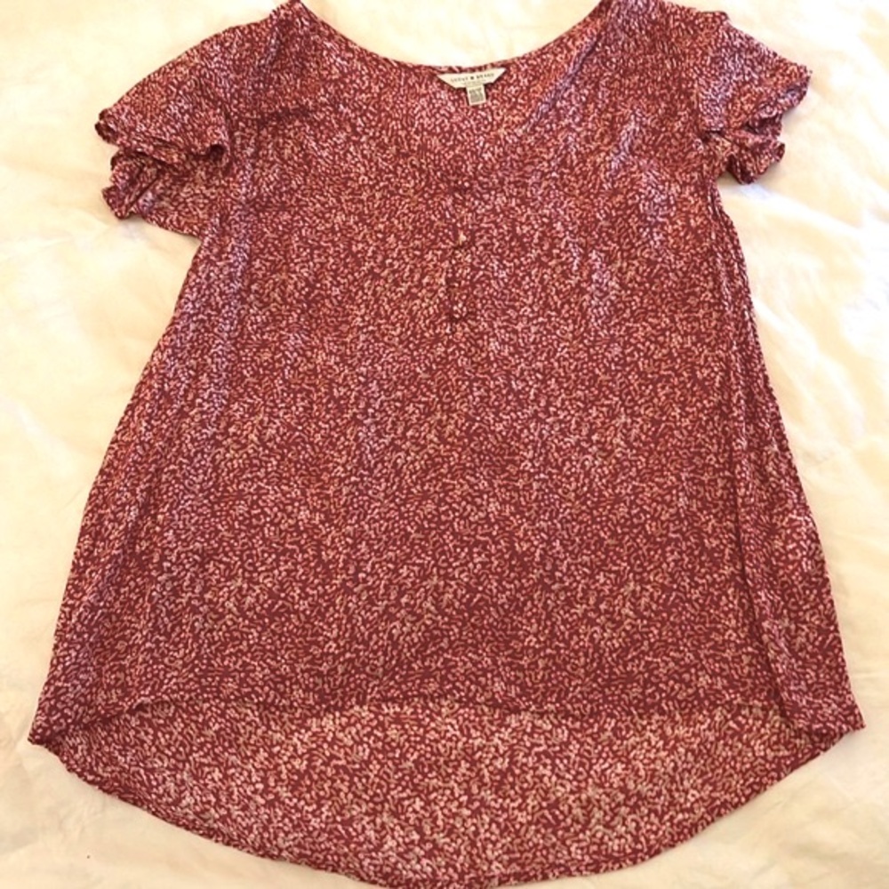 LUCKY BRAND FLUTTER SLEEVE TOP